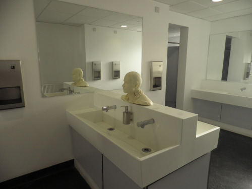 Use Him - Day 1. Cast soap sculpture installed in women's toilets, Richard Hoggatt building, Goldsmiths UoL.