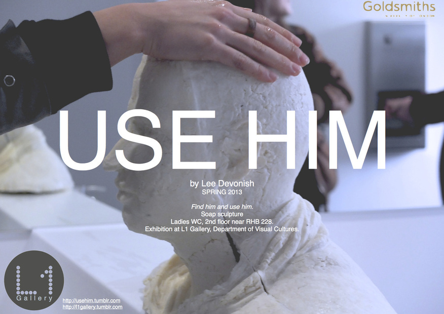 Use Him. Soap sculpture installation by Lee Devonish at Goldsmiths UoL, 2013
