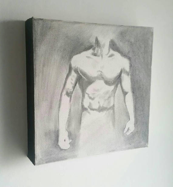 Body 1 - Charcoal and graphite pencil drawing on canvas