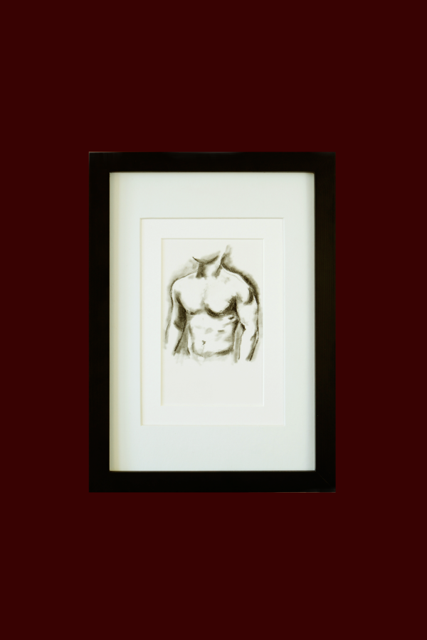 Muscle study 3 | charcoal sketch of a male figure
