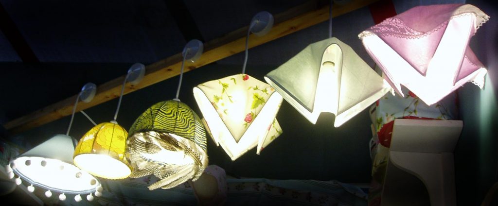 Handmade lampshades at Country Living Fair