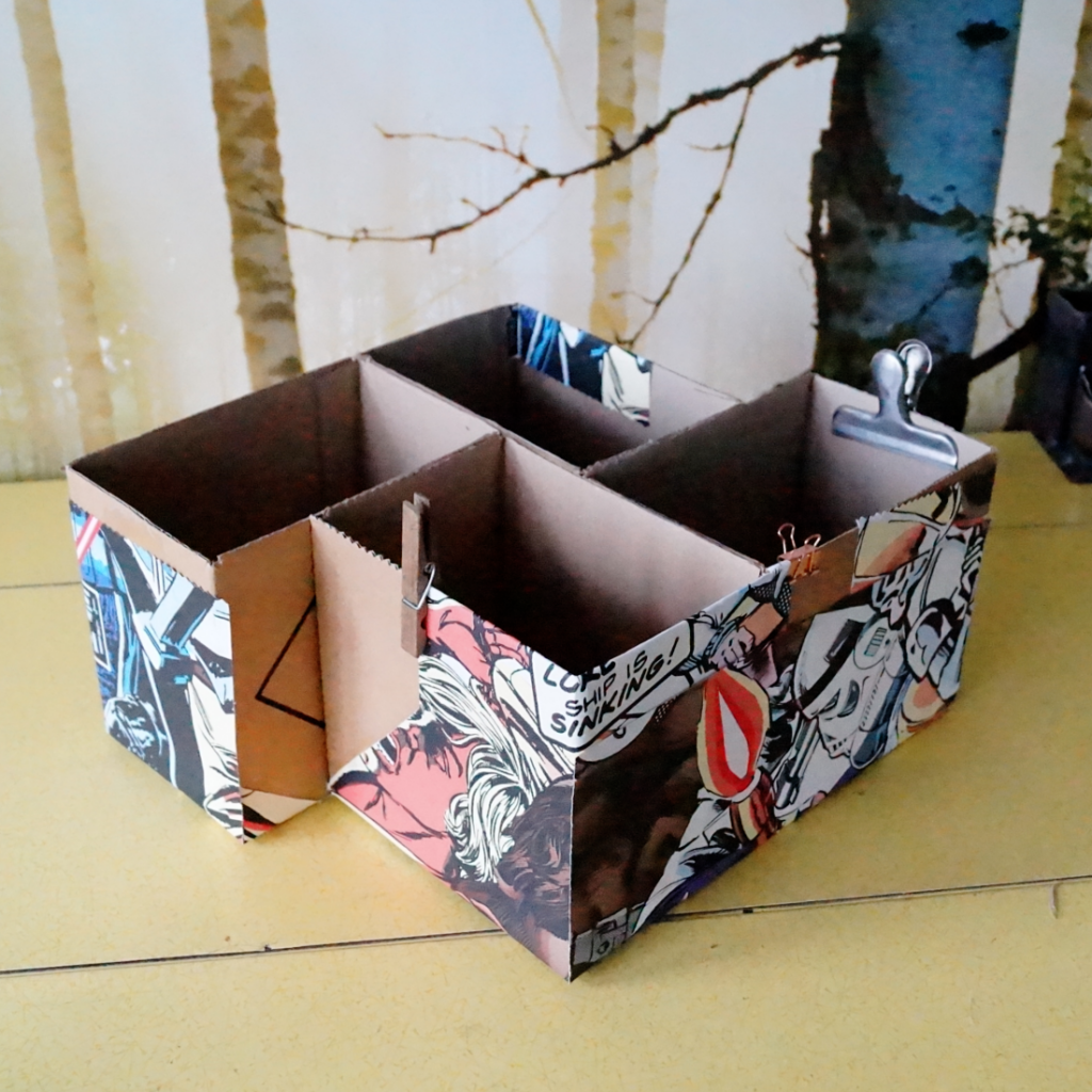 making a cardboard box storage system