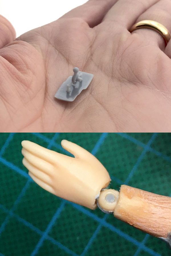 Custom designed 3D printed articulated figure wrist joint