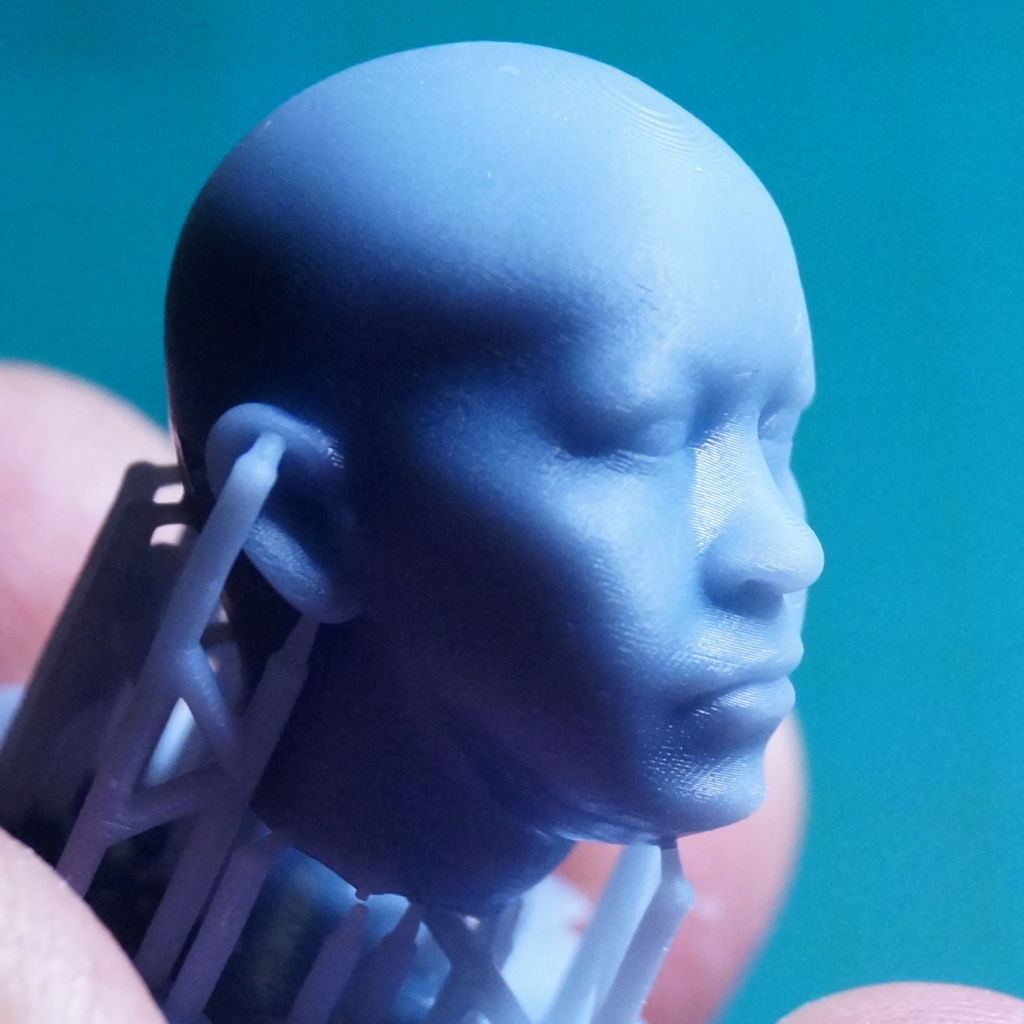 3D printed head made with Anycubic Photon, using Facebuilder 