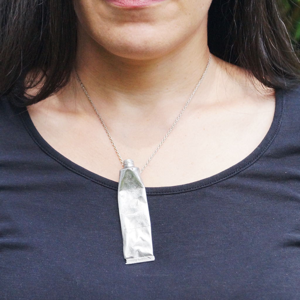 pewter paint tube pendant